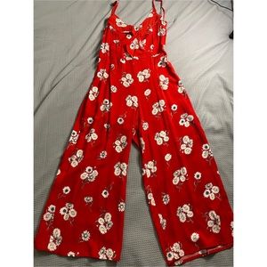 H&M Red Floral Romper